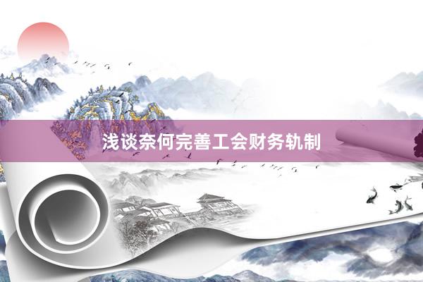 浅谈奈何完善工会财务轨制